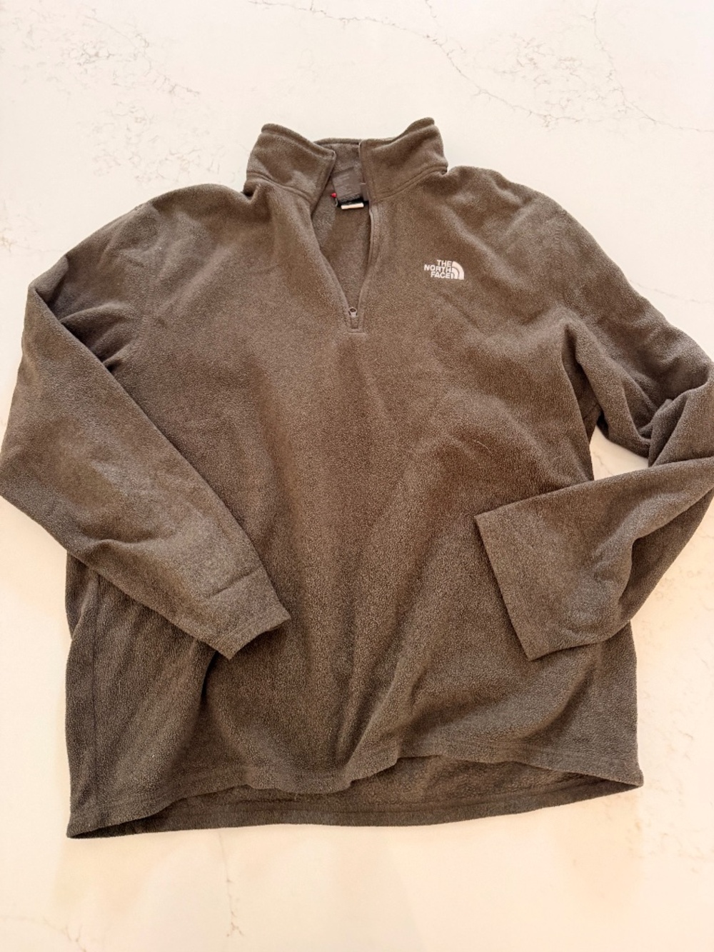 The North Face Men’s Large Quarter Zip Fleece Pullover Brown Lightweight Microfl